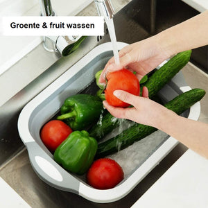 CookAssistent™ - 3-in-1 Keukentool Om Groenten & Fruit Mee Te Wassen, Snijden & Drogen!